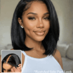 UNice 13x4 Bye-Bye Slip™ Glueless Lace Black Straight Bleached Knots Drawstring Wig No Baby Hair 150% Density