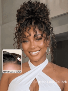 UNice 13x4 Bye-Bye Slip™ Glueless Lace Black Straight Bleached Knots Drawstring Wig No Baby Hair 150% Density
